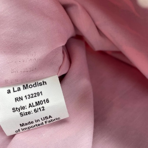 A La Modish Purple Pink Rose Print Dress Girls 6-12M - Picture 6 of 6